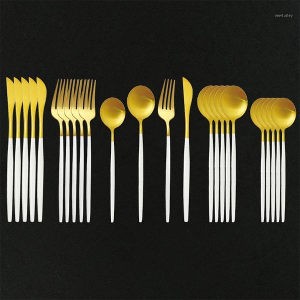 flatware sets 24pcs dinnerware set white gold 304 stainless steel cutlery dessert spoon fork knife western tableware for kitchen set1
flatware sets 24pcs dinnerware set white gold 304 stainless steel cutlery dessert spoon fork knife western tableware for kitchen set1