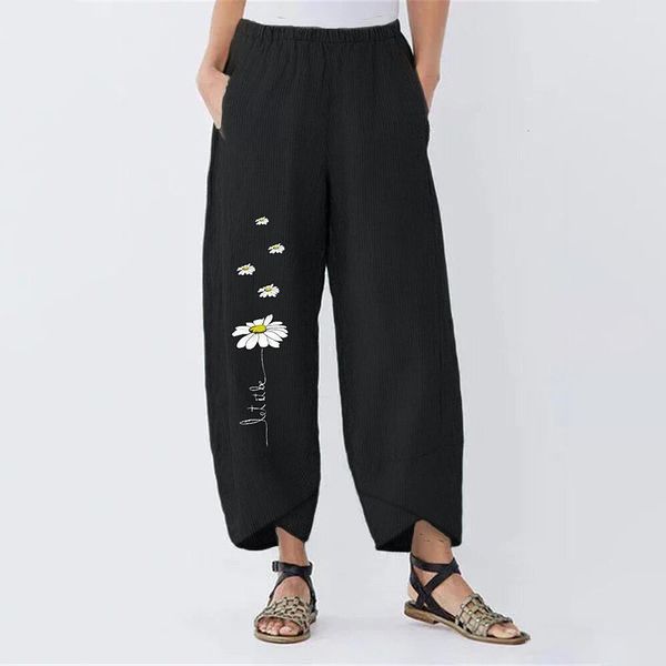 plus size womens floral printed double layer sunflower cotton and linen pants vintage ladies casual pants linen splice, Black;white
plus size womens floral printed double layer sunflower cotton and linen pants vintage ladies casual pants linen splice, Black;white