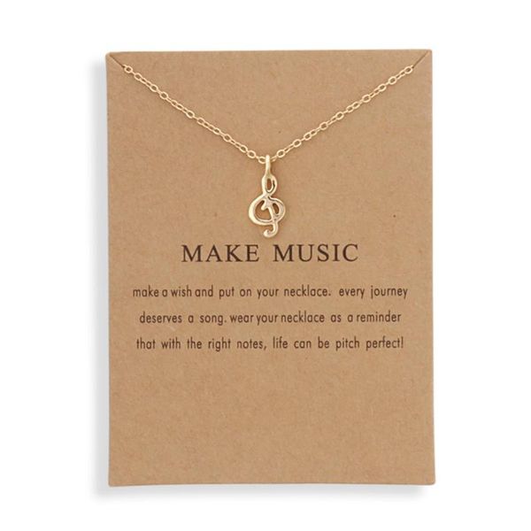 pendant necklaces fashion make music note necklace for women gold silver color short chain jewelry with card
pendant necklaces fashion make music note necklace for women gold silver color short chain jewelry with card