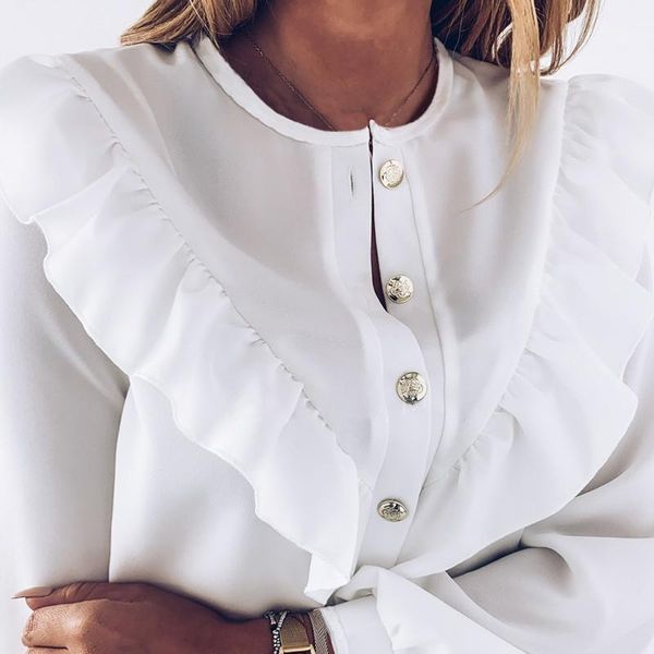 plus size 3xl, white blouse for women, elegant shirts with ruffles and buttons for girls, spring 2020, o-neck, long sleeve,1
plus size 3xl, white blouse for women, elegant shirts with ruffles and buttons for girls, spring 2020, o-neck, long sleeve,1