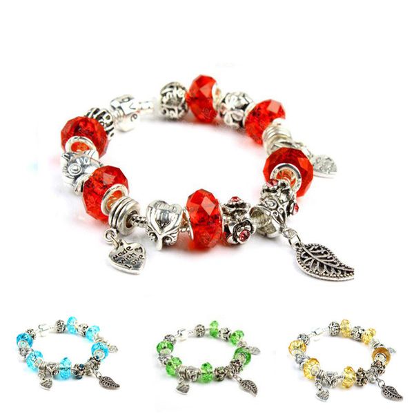 factory luxury pandor boutique leaf love heart pendant braceles wish creative diy colorful glass beads beaded bracelet wholesale, Golden;silver
factory luxury pandor boutique leaf love heart pendant braceles wish creative diy colorful glass beads beaded bracelet wholesale, Golden;silver