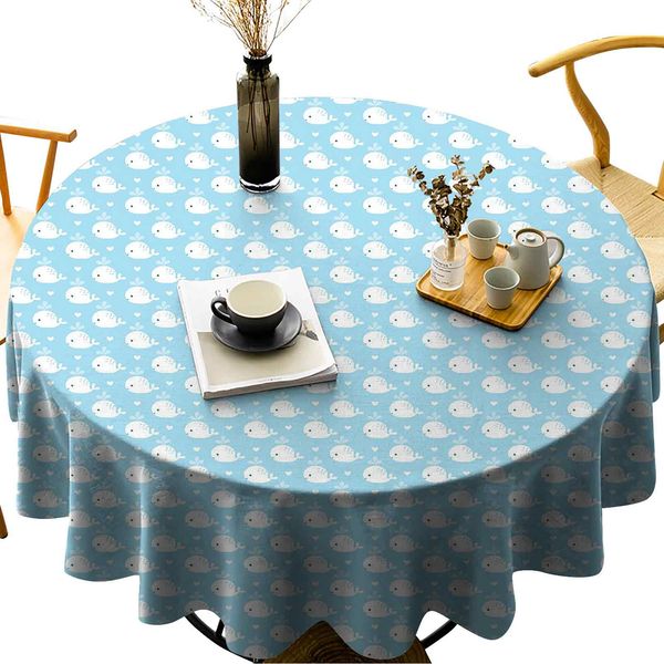 waterproof round table cover young marine animals squirting water with little white hearts baby shower design
waterproof round table cover young marine animals squirting water with little white hearts baby shower design