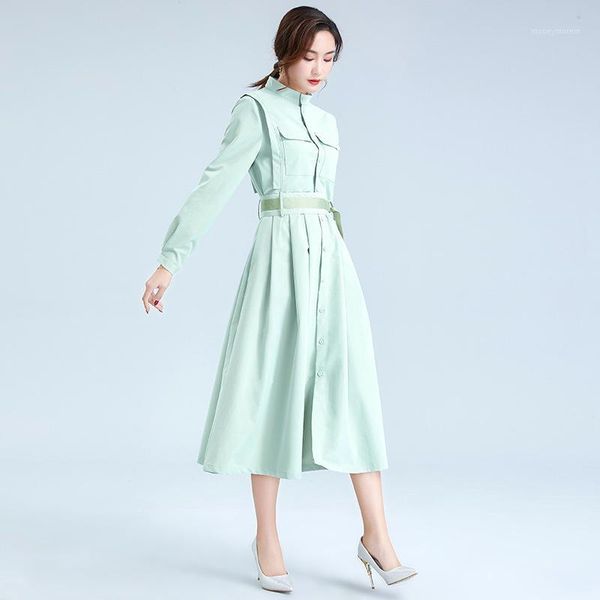 women's trench coats spring 2021 women's single breasted belt solid color long windbreaker stand collar sleeve swing fit coat1, Tan;black
women's trench coats spring 2021 women's single breasted belt solid color long windbreaker stand collar sleeve swing fit coat1, Tan;black