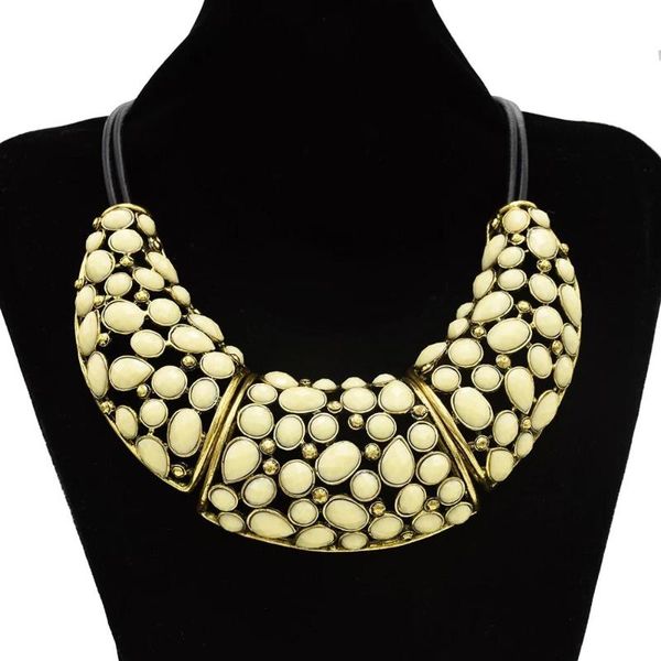 big crystal beaded statement necklaces for women bohemian choker rope chain necklace tribal festival party jewelry gift, Silver
big crystal beaded statement necklaces for women bohemian choker rope chain necklace tribal festival party jewelry gift, Silver