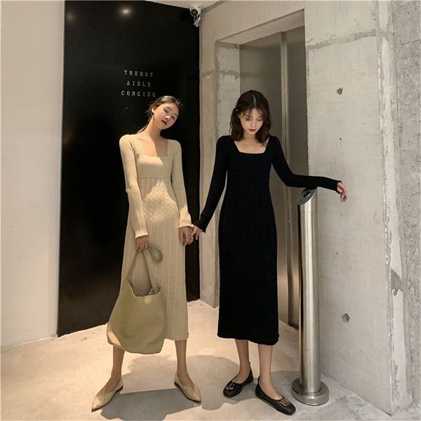 2021 New Malha Feminina Primavera Nova Moda Gola Quadrada Cor Slida Twisted Sweater Elegante Magro Midi Vestido Pullovers 0JE7, Black;gray
2021 New Malha Feminina Primavera Nova Moda Gola Quadrada Cor Slida Twisted Sweater Elegante Magro Midi Vestido Pullovers 0JE7, Black;gray