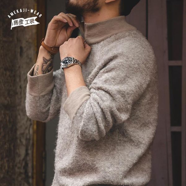 maden vintage men's sweaters turtleneck solid color casual sweater slim brand knitted pullovers man clothing, White;black
maden vintage men's sweaters turtleneck solid color casual sweater slim brand knitted pullovers man clothing, White;black