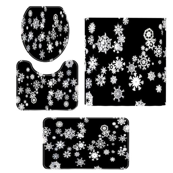 bath accessory set xmas printing non-slip bathroom accessories shower curtain floor mat (black)
bath accessory set xmas printing non-slip bathroom accessories shower curtain floor mat (black)