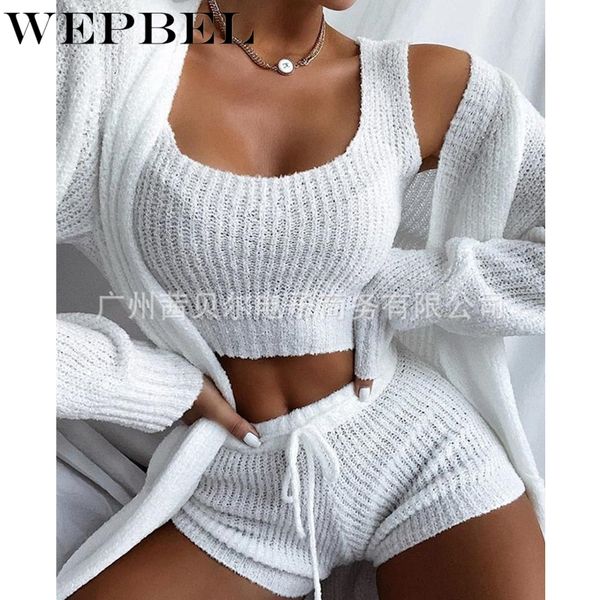 women autumn winter knitted sweater set casual ladies cardigan sweater + crop + drawstring shorts knitwear outwear q1210, White;black
women autumn winter knitted sweater set casual ladies cardigan sweater + crop + drawstring shorts knitwear outwear q1210, White;black