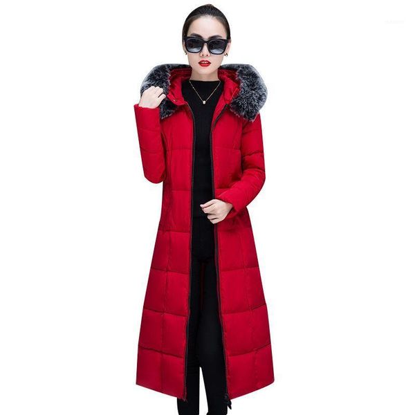2021 winter new down cotton women's jacket korean big fur collar long section parka warm loose thick cotton coat feminine f281, Black
2021 winter new down cotton women's jacket korean big fur collar long section parka warm loose thick cotton coat feminine f281, Black