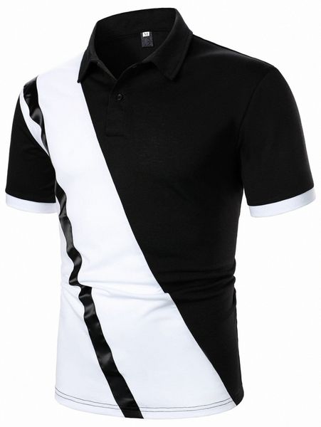 men color block polo shirt r8ed#, White;black
men color block polo shirt r8ed#, White;black