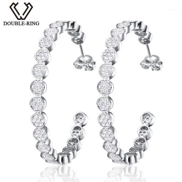 hoop & huggie double-r classical round natural white z earrings for woman real 925 sterling silver fine wedding jewelry1, Golden;silver
hoop & huggie double-r classical round natural white z earrings for woman real 925 sterling silver fine wedding jewelry1, Golden;silver