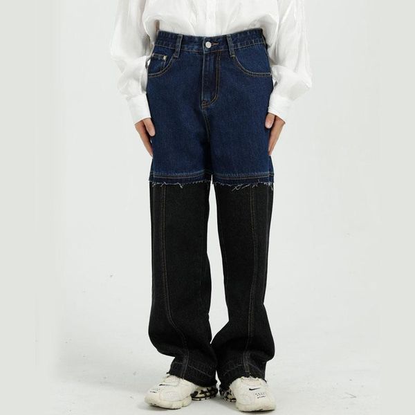 men's jeans men retro splice casual loose straight pant male japan korea streetwear hip hop vintage denim pants trousers, Blue
men's jeans men retro splice casual loose straight pant male japan korea streetwear hip hop vintage denim pants trousers, Blue