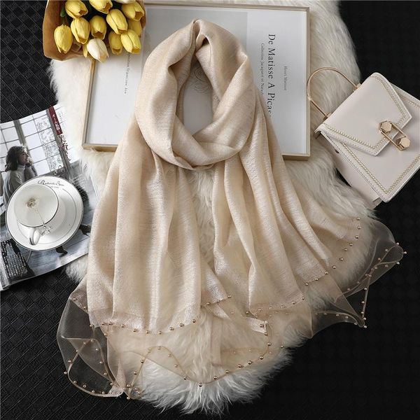 2020 summer women silk scarf fashion long size shawls lady wraps designer pashmina beach stoles pearl foulard female organza wmtjdw, Blue;gray
2020 summer women silk scarf fashion long size shawls lady wraps designer pashmina beach stoles pearl foulard female organza wmtjdw, Blue;gray