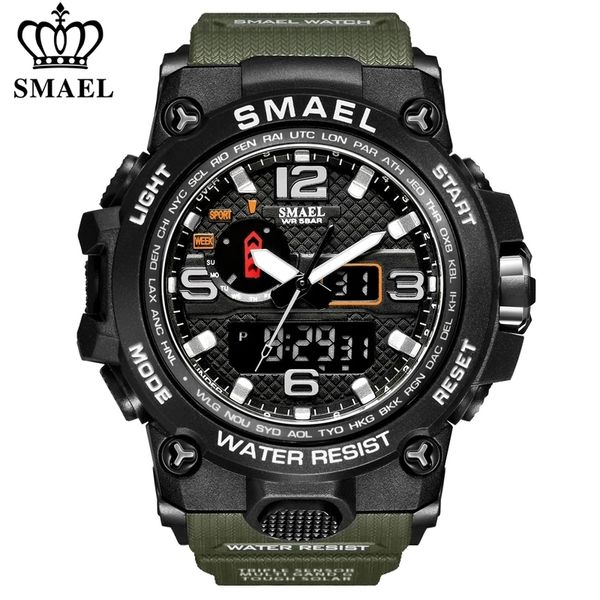 smael brand men sports watches dual display analog digital led electronic quartz wristwatches waterproof swimming military watch 220309, Slivery;brown
smael brand men sports watches dual display analog digital led electronic quartz wristwatches waterproof swimming military watch 220309, Slivery;brown