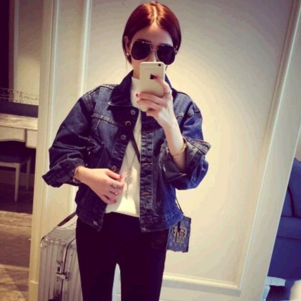 women's jackets loose cotton women denim jacket frayed turn-down collar short overcoat casual harajuku outerwear, Black;brown
women's jackets loose cotton women denim jacket frayed turn-down collar short overcoat casual harajuku outerwear, Black;brown