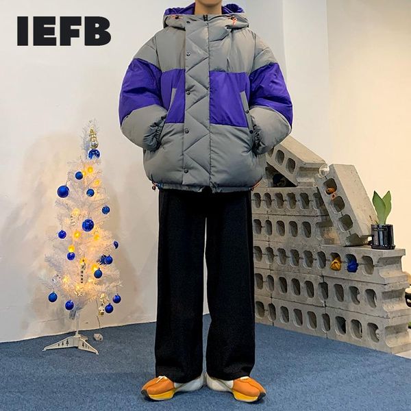 iefb 2020 winter cotton coat men's loose thickened hooded short coat tide korean fashion oversized clothes color block jackets, Black
iefb 2020 winter cotton coat men's loose thickened hooded short coat tide korean fashion oversized clothes color block jackets, Black