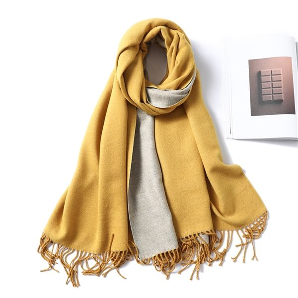 luxury pure cashmere scarf for women solid warm pashmina scarves tassel double sides scarfs shawls wraps lady bandana 201218, Blue;gray
luxury pure cashmere scarf for women solid warm pashmina scarves tassel double sides scarfs shawls wraps lady bandana 201218, Blue;gray