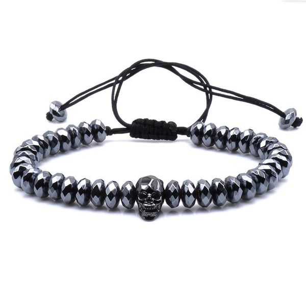 brading macrame rhombus cut hematite beads bracelets zircons skull european american weaving mens bracelets punk hiphop jewelry, Golden;silver
brading macrame rhombus cut hematite beads bracelets zircons skull european american weaving mens bracelets punk hiphop jewelry, Golden;silver