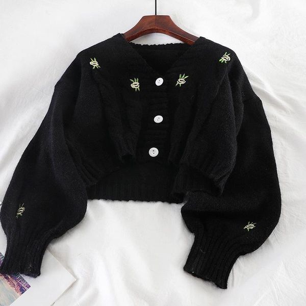 women's knits & tees women knitted cardigans 2021 autumn embroidery floral v neck lantern sleeve elegant cardigan knit suete mujer pon, White
women's knits & tees women knitted cardigans 2021 autumn embroidery floral v neck lantern sleeve elegant cardigan knit suete mujer pon, White