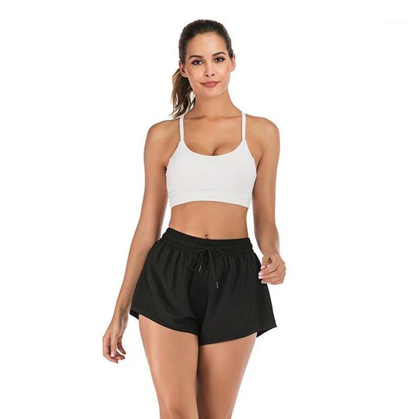 running shorts summer 2021 sports women's five-point anti-light yoga fake two-piece fitness work out1, Black;blue
running shorts summer 2021 sports women's five-point anti-light yoga fake two-piece fitness work out1, Black;blue