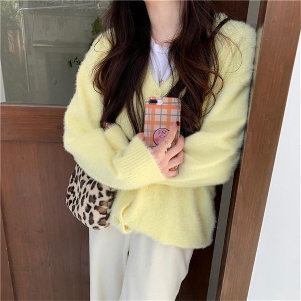 women's knits & tees vintage solid knitted sweaters spring autumn loose cardigan outwear soft sweater coat women elegant, White
women's knits & tees vintage solid knitted sweaters spring autumn loose cardigan outwear soft sweater coat women elegant, White