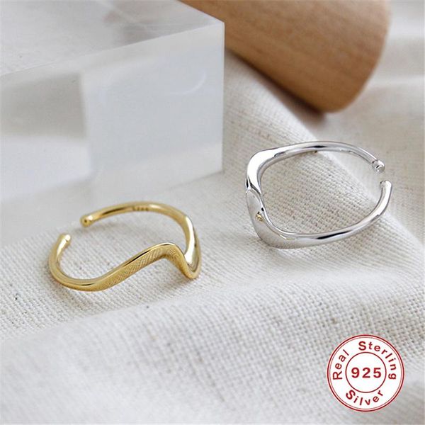 cluster rings 925 silver for women gold adjustable finger girl gift wave line irregular anillos female baroque geometric ring, Golden;silver
cluster rings 925 silver for women gold adjustable finger girl gift wave line irregular anillos female baroque geometric ring, Golden;silver