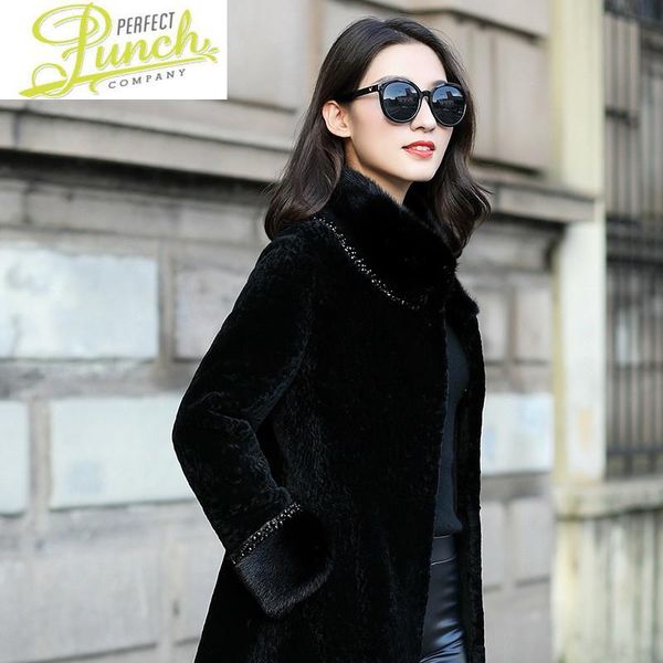 women's fur & faux coat 2021 real winter sheep shearling jacket women mink collar long luxury coats and jackets zm-18721, Black
women's fur & faux coat 2021 real winter sheep shearling jacket women mink collar long luxury coats and jackets zm-18721, Black