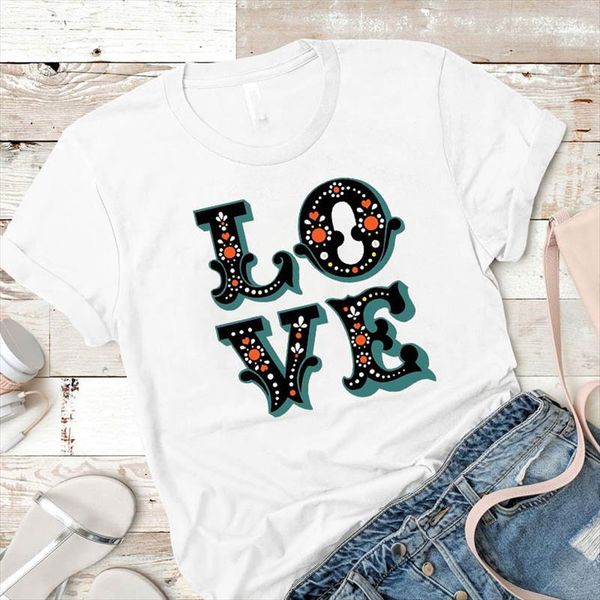 women lady t shirt love letters flower printed ladies short sleeve tee shirts female clothes graphic, White
women lady t shirt love letters flower printed ladies short sleeve tee shirts female clothes graphic, White
