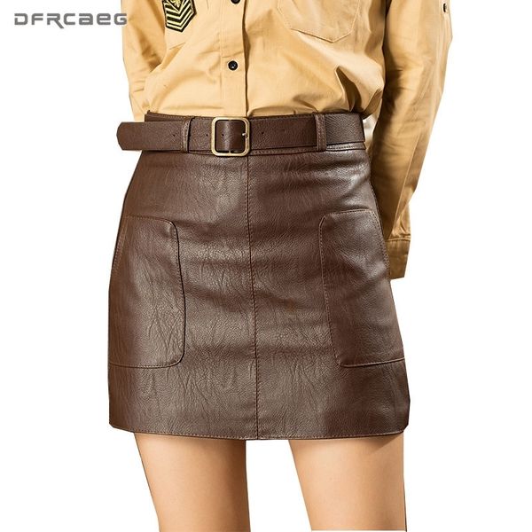 high waist vintage pu leather mini pencil skirts with belt autumn winter streetwear casual retro a-line skirt female saias t200106, Black
high waist vintage pu leather mini pencil skirts with belt autumn winter streetwear casual retro a-line skirt female saias t200106, Black