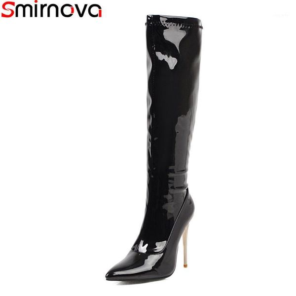 smirnova 2020 fashion pointed toe women boots stiletto high heels patent leather winter knee high boots big size1, Black
smirnova 2020 fashion pointed toe women boots stiletto high heels patent leather winter knee high boots big size1, Black