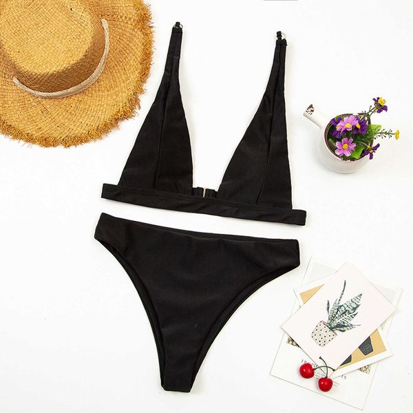 2021 new woman swimwear lingerie set fashion women's solid color open back slim bikini swimsuit, White;black
2021 new woman swimwear lingerie set fashion women's solid color open back slim bikini swimsuit, White;black