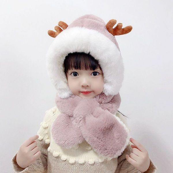 new cartoon children's antler veet thickened scarf integrated cold proof and warm cute baby hat, Red;brown
new cartoon children's antler veet thickened scarf integrated cold proof and warm cute baby hat, Red;brown