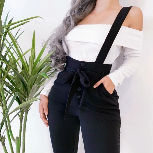 2021 fashion women suspender pants high waist pencil pant overalls ladies elegant jumpsuits, Black;white
2021 fashion women suspender pants high waist pencil pant overalls ladies elegant jumpsuits, Black;white