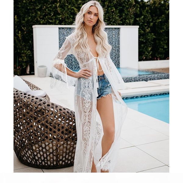 2020 women beach bikinis cover-ups swimwear long kimono cardigan shirts swimsuit hollow crochet lace floral embroidery beachwear blouse, White;black
2020 women beach bikinis cover-ups swimwear long kimono cardigan shirts swimsuit hollow crochet lace floral embroidery beachwear blouse, White;black