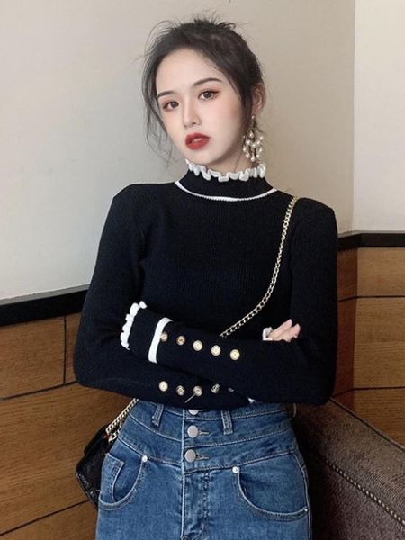 retro half turtleneck bottoming shirt 2020 new long sleeve sweater autumn and winter women slim shirt, White;black
retro half turtleneck bottoming shirt 2020 new long sleeve sweater autumn and winter women slim shirt, White;black