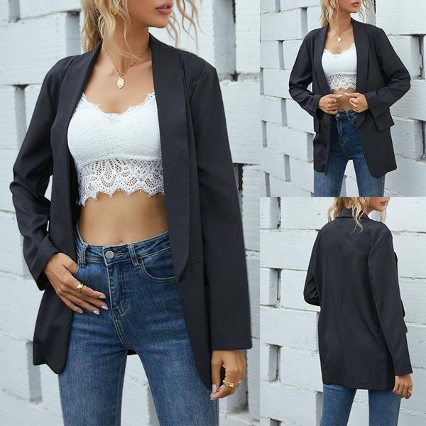 fashion women black solid color slim open stitch women ladies jacket casual office wear casual cardigans, Black;brown
fashion women black solid color slim open stitch women ladies jacket casual office wear casual cardigans, Black;brown
