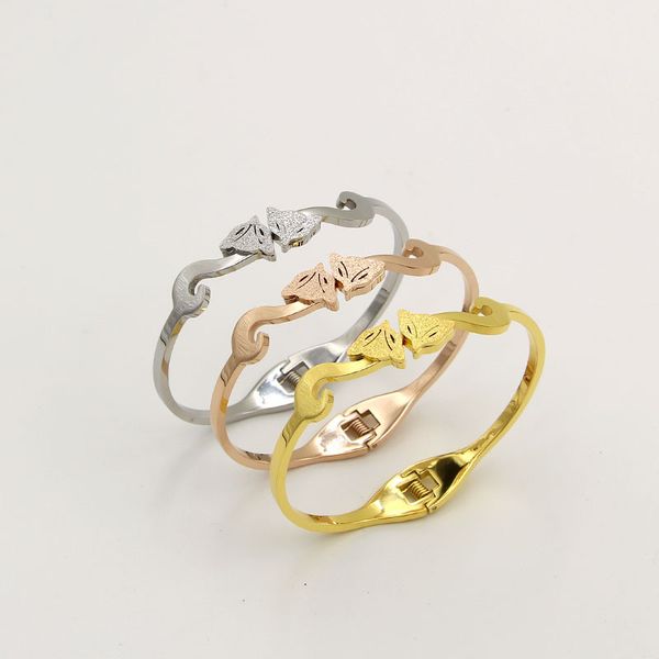 fashion brand stainless steel rose gold color better double animal spring bangle bracelet women party wedding gift, Black
fashion brand stainless steel rose gold color better double animal spring bangle bracelet women party wedding gift, Black