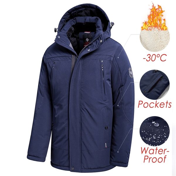 men winter new long casual thick fleece hooded waterproof parkas jacket coat men outwear fashion pockets parka jacket 46-58 201217, Black
men winter new long casual thick fleece hooded waterproof parkas jacket coat men outwear fashion pockets parka jacket 46-58 201217, Black