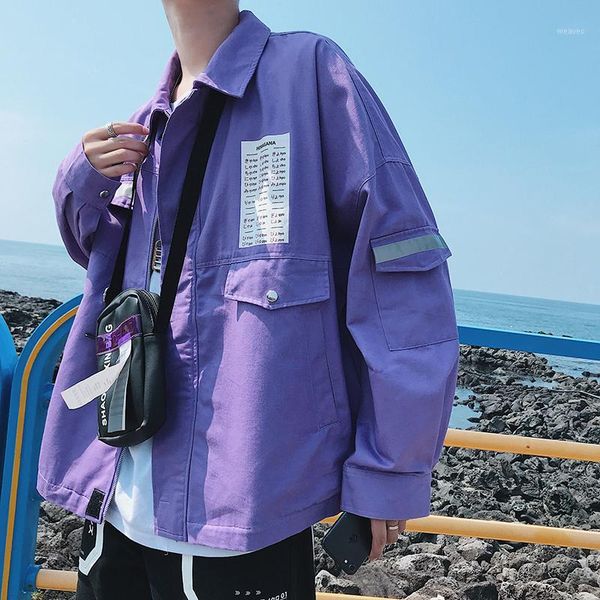 2019spring and autumn loaded hong kong style multi-pocket reflective strip jacket loose casual jacket red / purple / black m-2xl1, Black;brown
2019spring and autumn loaded hong kong style multi-pocket reflective strip jacket loose casual jacket red / purple / black m-2xl1, Black;brown