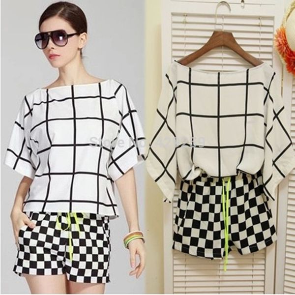 2021 new plus size summer blouse + shorts blusas femininas women clothing set plaid chiffon casual style suit 6vhm, White
2021 new plus size summer blouse + shorts blusas femininas women clothing set plaid chiffon casual style suit 6vhm, White