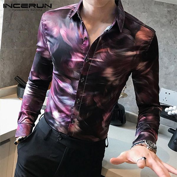 fashion trend streetwear men personality printed long sleeve lapel dress shirt casual joker slim button mens blouse incerun1, White;black
fashion trend streetwear men personality printed long sleeve lapel dress shirt casual joker slim button mens blouse incerun1, White;black