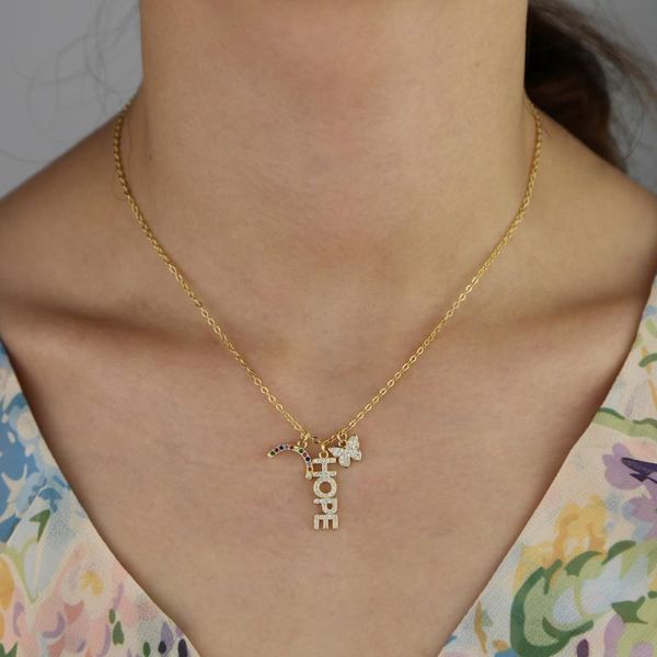 cute lovely rainbow hope butterfly charm necklace gold chain diy customize courage meaning fashion jewelry, Silver
cute lovely rainbow hope butterfly charm necklace gold chain diy customize courage meaning fashion jewelry, Silver