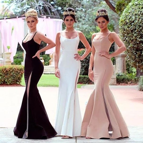 party dresses 2021 arrival spaghetti strap girls long gown dancing bridesmaid wear mermaid prom dress1, White;black 
party dresses 2021 arrival spaghetti strap girls long gown dancing bridesmaid wear mermaid prom dress1, White;black