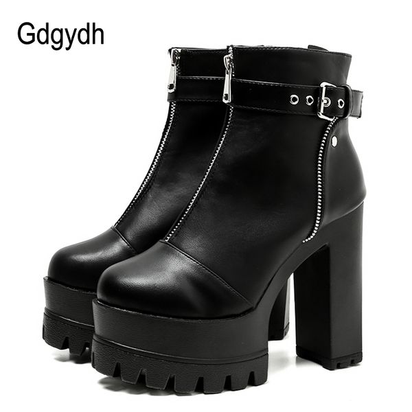 gdgydh fashion zipper platform heels women ankle boots black female high heels leather shoes round toe ladies party shoe spring t200425
gdgydh fashion zipper platform heels women ankle boots black female high heels leather shoes round toe ladies party shoe spring t200425