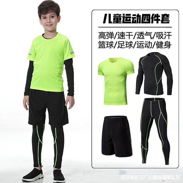 children's tights running fitness suit men's training quick drying clothes 4-piece basketball football bottoming shirt, Gray
children's tights running fitness suit men's training quick drying clothes 4-piece basketball football bottoming shirt, Gray