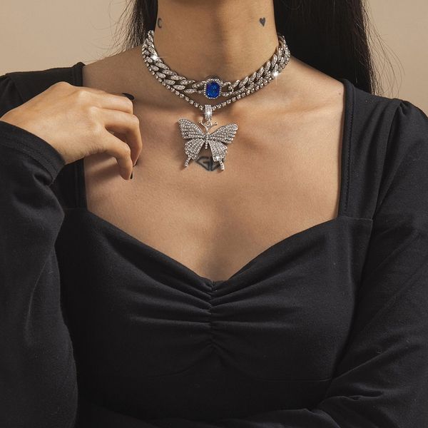 iced out butterfly choker necklace set cuban link chain chokers necklaces for women men animal pendant bling hip hop charm statement jewelry, Silver
iced out butterfly choker necklace set cuban link chain chokers necklaces for women men animal pendant bling hip hop charm statement jewelry, Silver