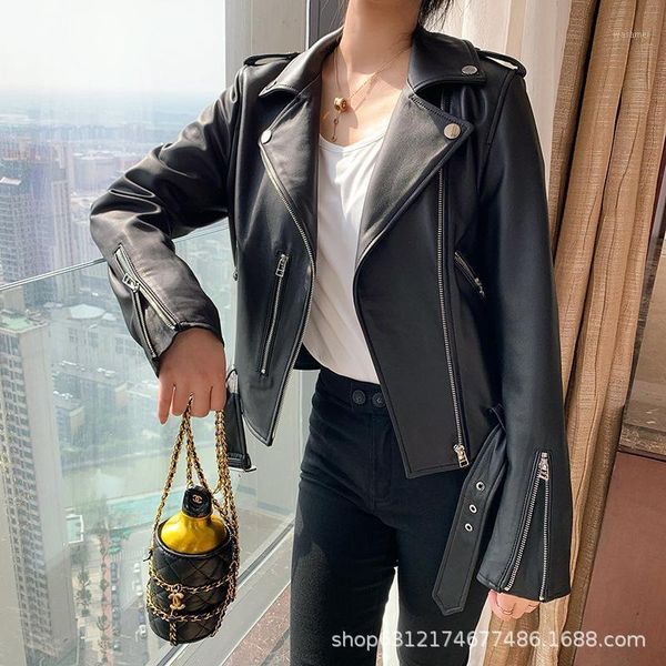leather coat of new fund of 2021 autumn winters is a female sheep leather jacket brief paragraph han edition show thin1, Black
leather coat of new fund of 2021 autumn winters is a female sheep leather jacket brief paragraph han edition show thin1, Black