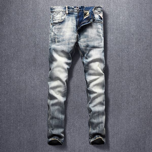 2021 new italian style fashion men jeans elastic slim fit casual denim trousers retro wash vintage designer long pants homme 5i, Blue
2021 new italian style fashion men jeans elastic slim fit casual denim trousers retro wash vintage designer long pants homme 5i, Blue