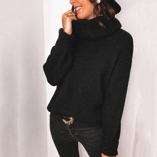 women turtle neck knitted sweater long sleeve autumn winter sweater ladies solid color clothes, White;black
women turtle neck knitted sweater long sleeve autumn winter sweater ladies solid color clothes, White;black