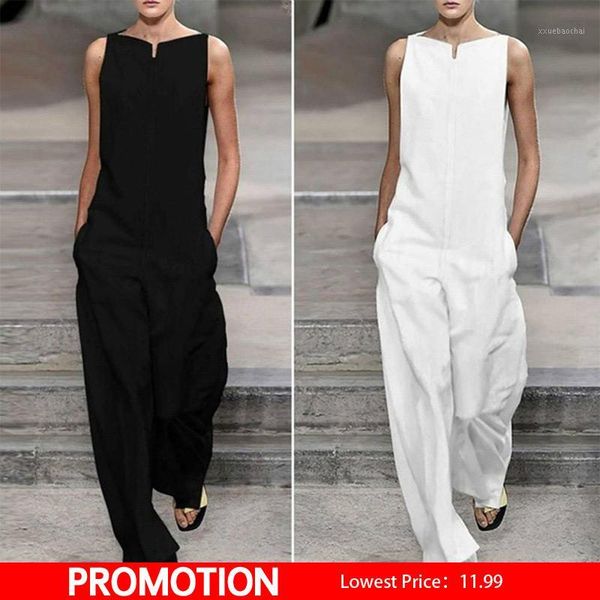 women's sleeveless wide leg jumpsuit romper white slash neck loose jumpsuits women 2019 summer new streetwear overalls woman xl1, Black;white
women's sleeveless wide leg jumpsuit romper white slash neck loose jumpsuits women 2019 summer new streetwear overalls woman xl1, Black;white
